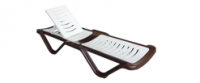 Шезлонг пластиковый TWEET стопирующийся без подлокотников, цвет "бело-коричневый" Шезлонг пластиковый TWEET стопирующийся без подлокотников, цвет "бело-коричневый"