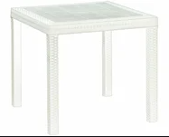 Стол квадратный на 4 персоны RATTAN DALLAS, цвет белый Стол квадратный на 4 персоны RATTAN DALLAS, цвет белый