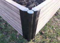 Угловой поворотный элемент 300*30мм для высокой грядочной доски из ДПК, коричневый