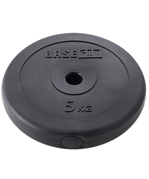 Диск пластиковый BASEFIT BB-203  5 кг, d=26 мм, черный.