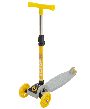 БЕЗ УПАКОВКИ Самокат 3-колесный Loop, 120/70 мм, серый/желтый БЕЗ УПАКОВКИ Самокат 3-колесный Loop, 120/70 мм, серый/желтый